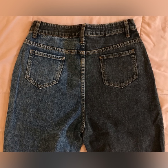 Black & Blue Split Leg Mom Jeans - 6 (M) - Picture 6 of 9